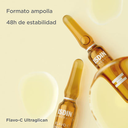 ISDIN Serum Facial Antioxidante De Día Flavo-C Ultraglican, 2 Ml (Paquete De 30)