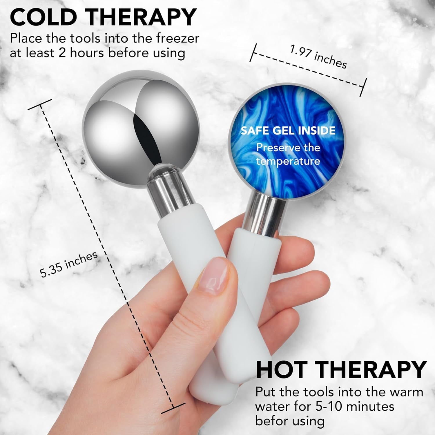 Floraison Rodillo De Enfriamiento De Hielo Para La Piel De La Cara, Bolas Frías, Acero Inoxidable Quirúrgico Para Masaje Facial, Cuello, Ojos, Tratamiento Antienvejecimiento Varitas