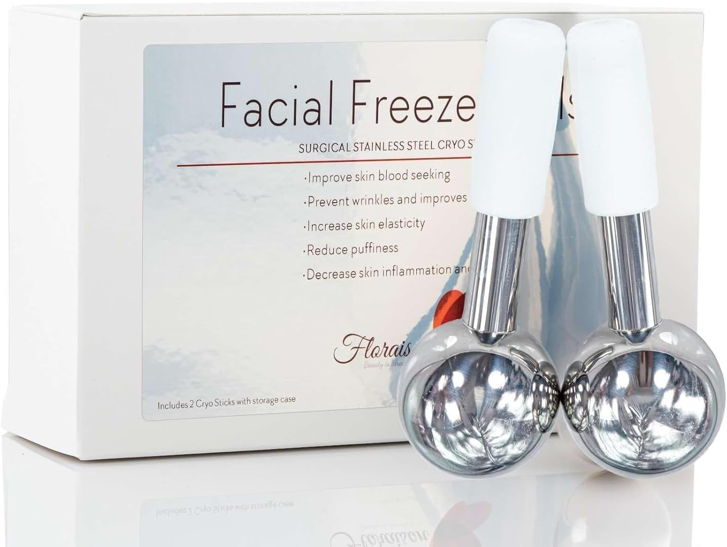 Floraison Rodillo De Enfriamiento De Hielo Para La Piel De La Cara, Bolas Frías, Acero Inoxidable Quirúrgico Para Masaje Facial, Cuello, Ojos, Tratamiento Antienvejecimiento Varitas