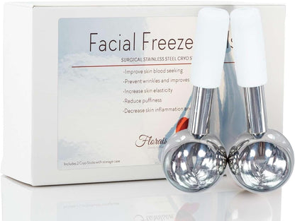Floraison Rodillo De Enfriamiento De Hielo Para La Piel De La Cara, Bolas Frías, Acero Inoxidable Quirúrgico Para Masaje Facial, Cuello, Ojos, Tratamiento Antienvejecimiento Varitas