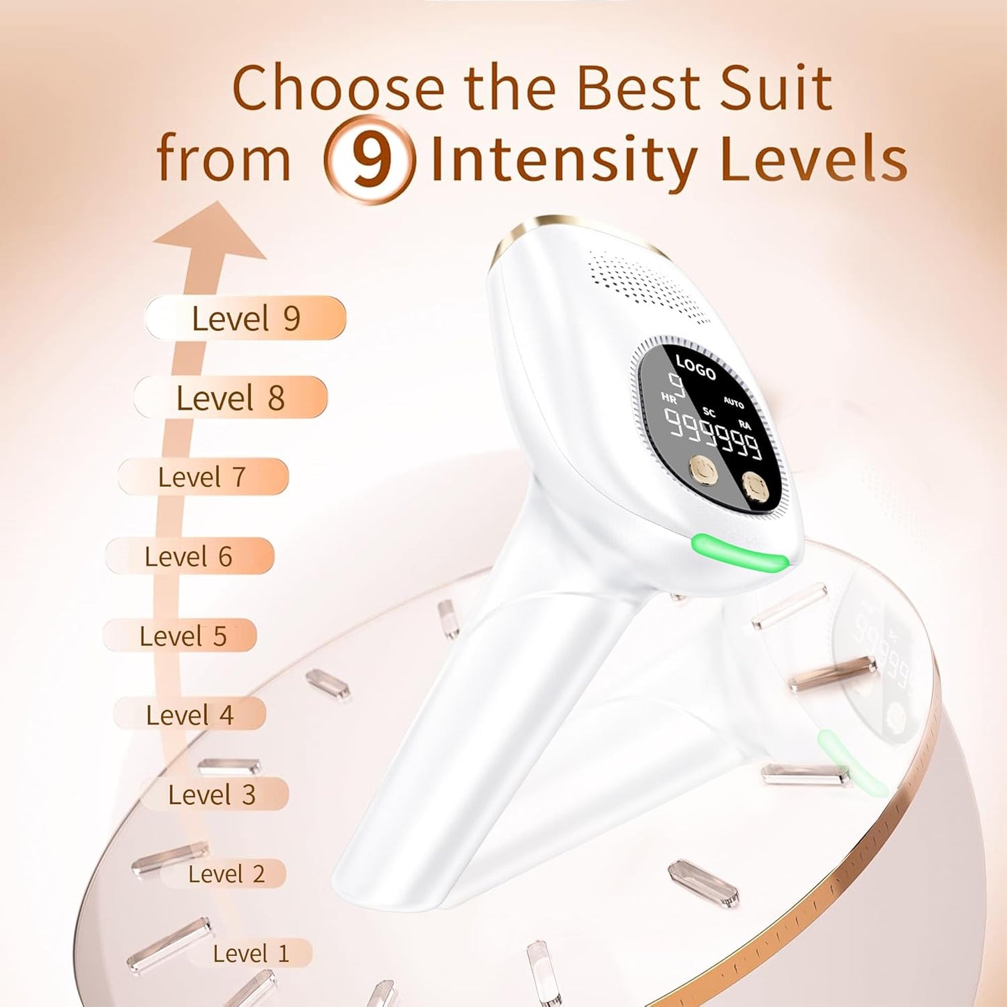 3 En 1 Depiladora Laser, Depiladora De Luz Pulsada IPL 9 Niveles De Energía Y 2 Modos 999,999 Flashes, Laser Depilacion Para Mujer Hombre Facial, Axilas, Brazos, Espalda, Línea De Bikini