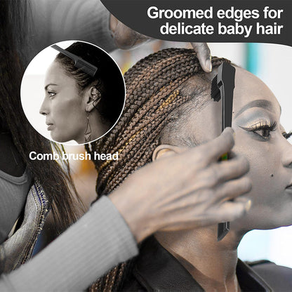 3 Piezas Cepillo De Cerdas Para El Pelo Con Peine De Cola De Rata, Cepillo Y Peine Para El Pelo De Bebé Y Pelo Suelto -Negro