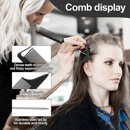 3 Piezas Cepillo De Cerdas Para El Pelo Con Peine De Cola De Rata, Cepillo Y Peine Para El Pelo De Bebé Y Pelo Suelto -Negro